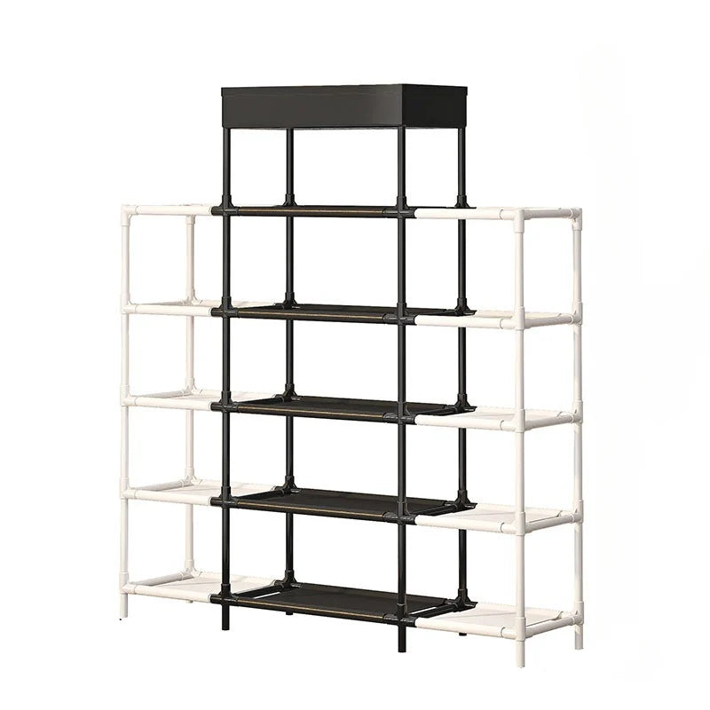 Scaffale Portascarpe Salvaspazio Bianco e Nero