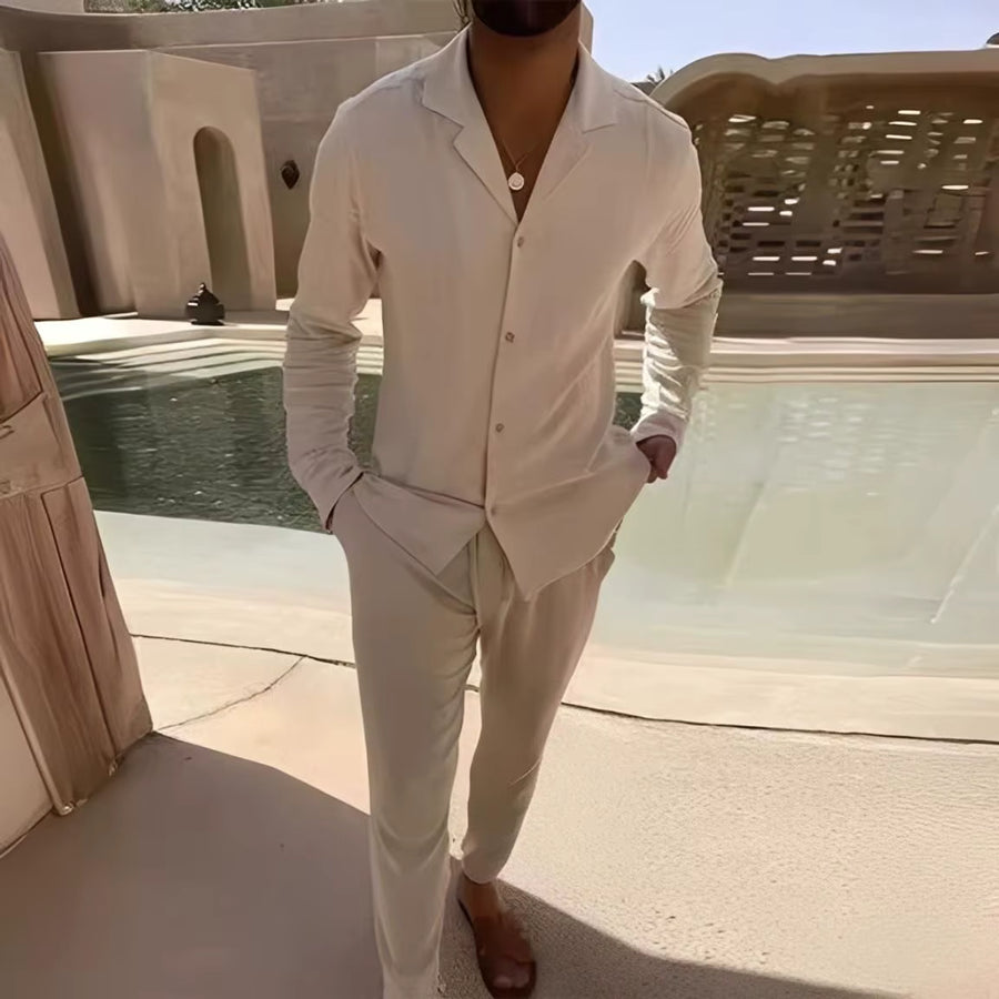 Completo Casual da Uomo Primavera Autunno - Camicia e Pantalone Coordinato
